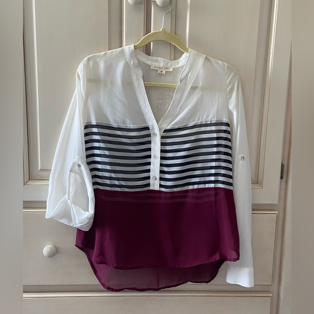 Women’s Double Zero Sheer Blouse.  Size Medium.